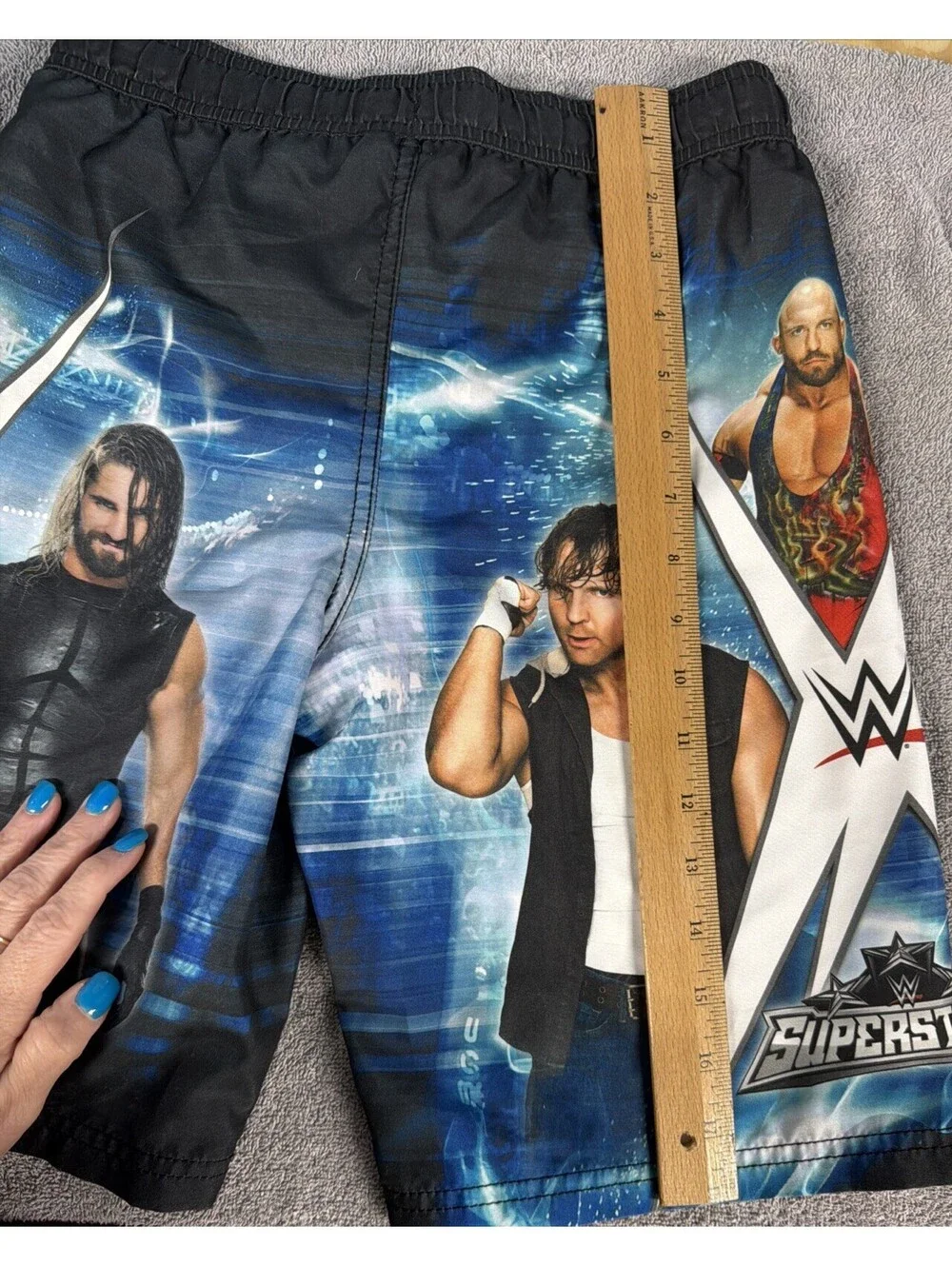 Boys Swim Trunks Size 8 Med Vintage WWE Superstars Cena Roman Reigns Randy Orton